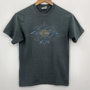 Harley-Davidson T-Shirt Women's Size S Gray Double Sided Biker Eagle York PA
